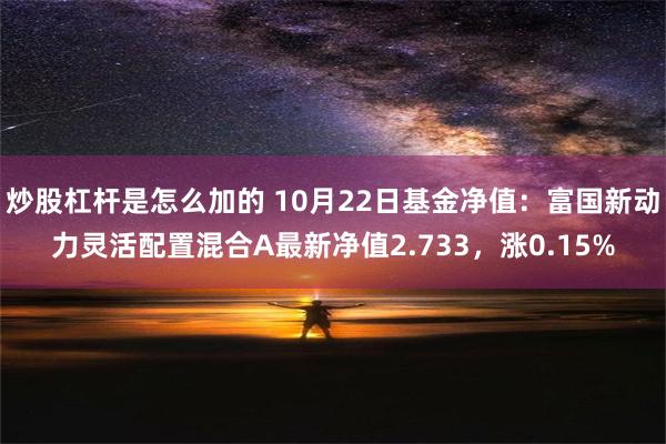 炒股杠杆是怎么加的 10月22日基金净值：富国新动力灵活配置混合A最新净值2.733，涨0.15%